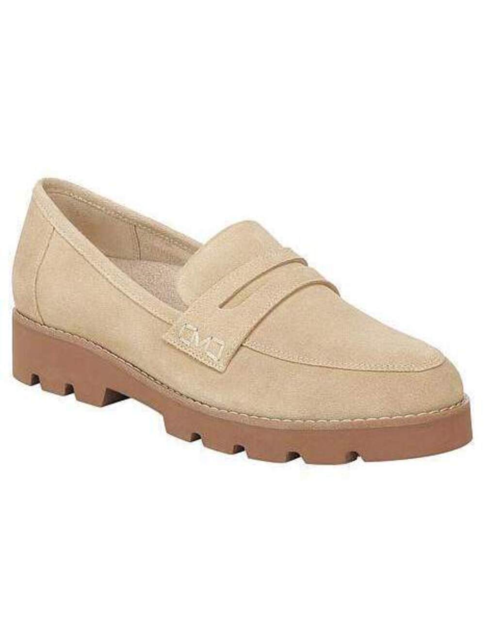 Vionic Beige Suede Lug Sole Loafers